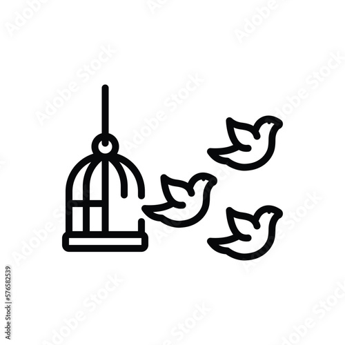 Black line icon for freedom