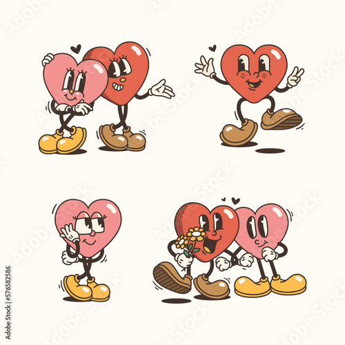Versatile Heart Mascot Character Set with Varied Poses and Expressions