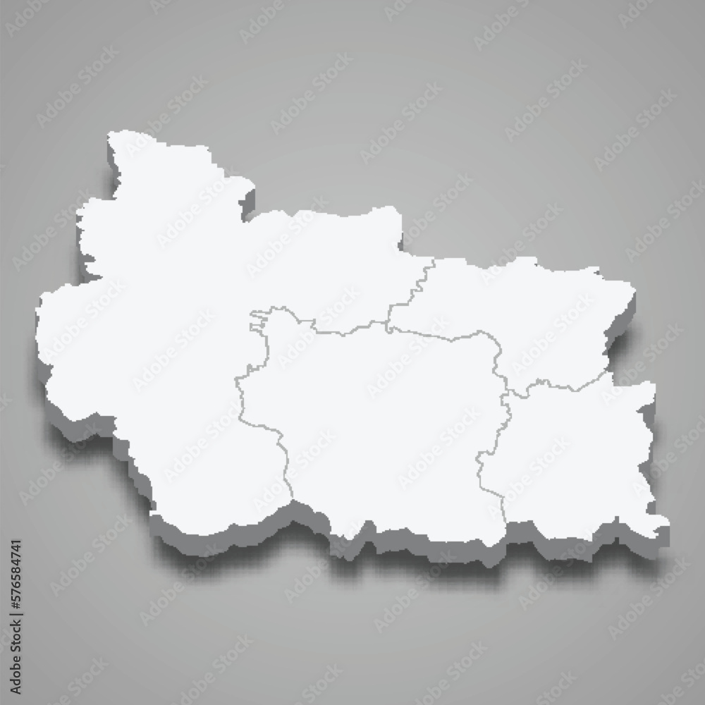3d isometric map of Gabrovo is a province of Bulgaria