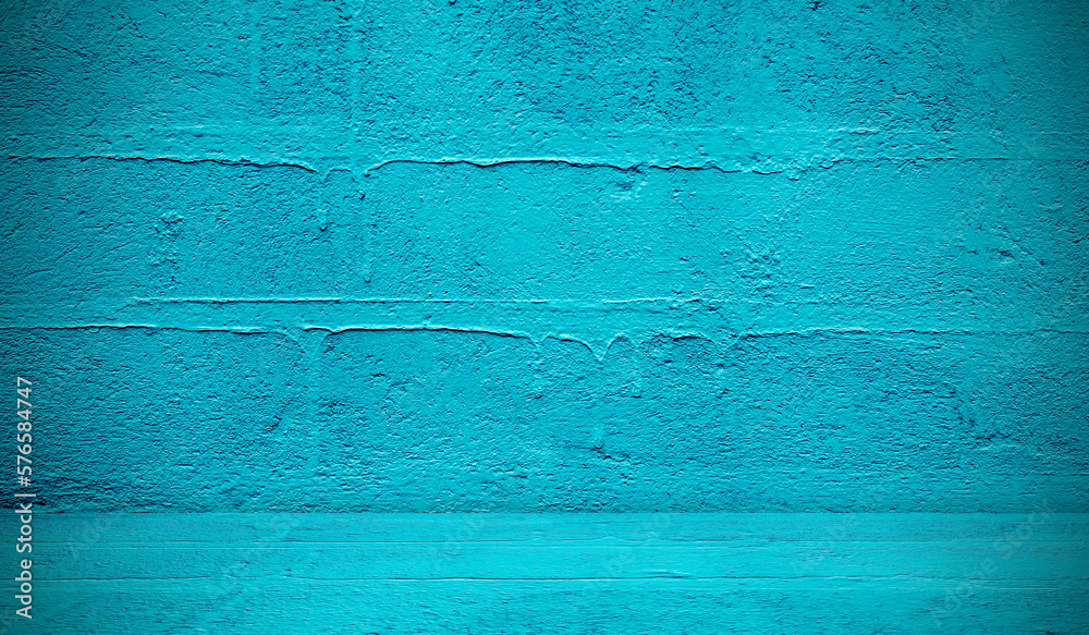 Fototapeta premium Empty Studio Scene Minimal,Kitchen Counter Bar Mockup with Smooth Blue Grey Paint Background,Pattern Texture Design Table White Sun Light on Wall Space,Interior Room Template Workplace Desk Shelf.