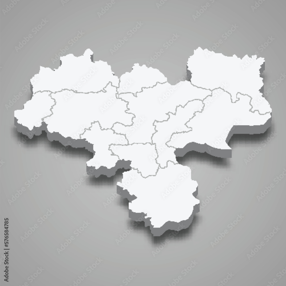 3d isometric map of Haskovo is a province of Bulgaria