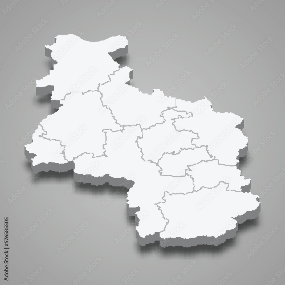 3d isometric map of Veliko Tarnovo is a province of Bulgaria