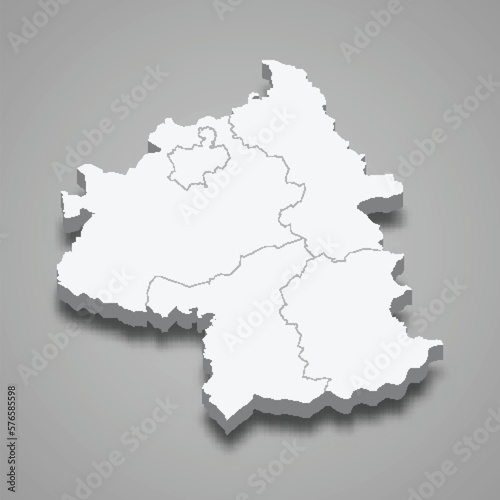 3d isometric map of Yambol is a province of Bulgaria