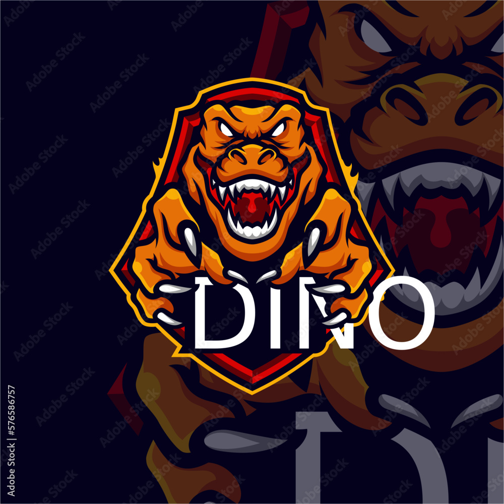 T rex masscot logo illustration premium vector T rex masscot logo illustration premium vector