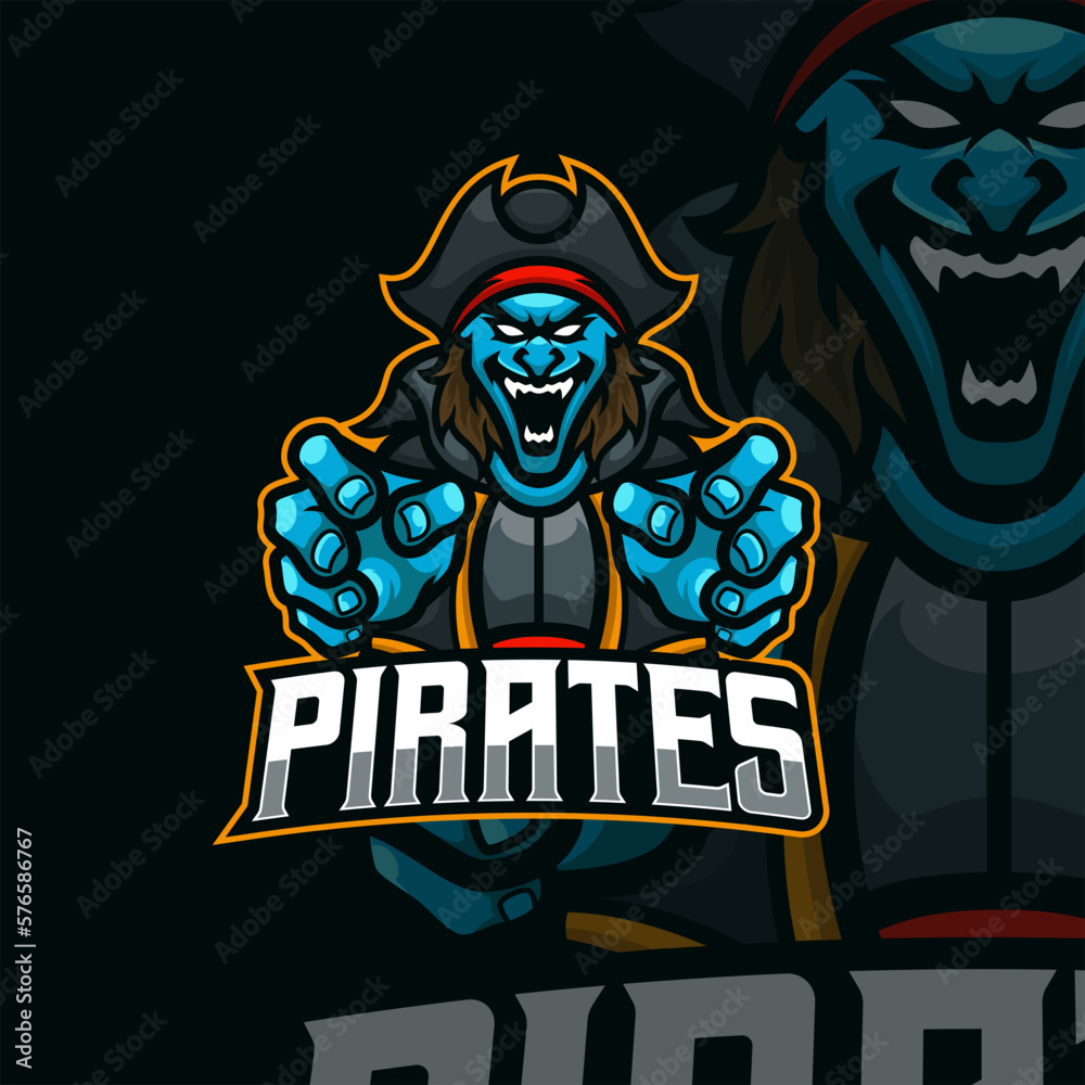Pirates masscot logo illustration premium vector