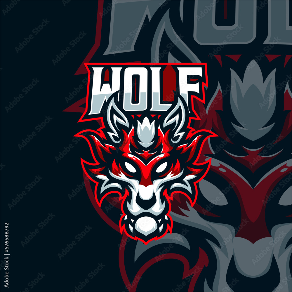 Wolf masscot logo illustration premium vector