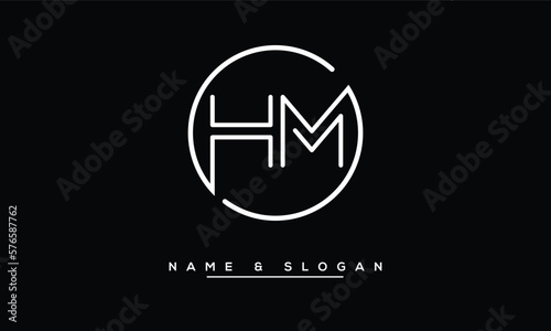 HM,  MH,  H,  M  Abstract  Letters  Logo  Monogram