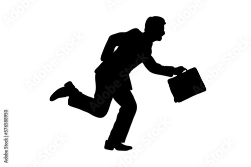 Silhouette of businessman running vector design