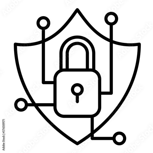 Cyber Security Icon Style