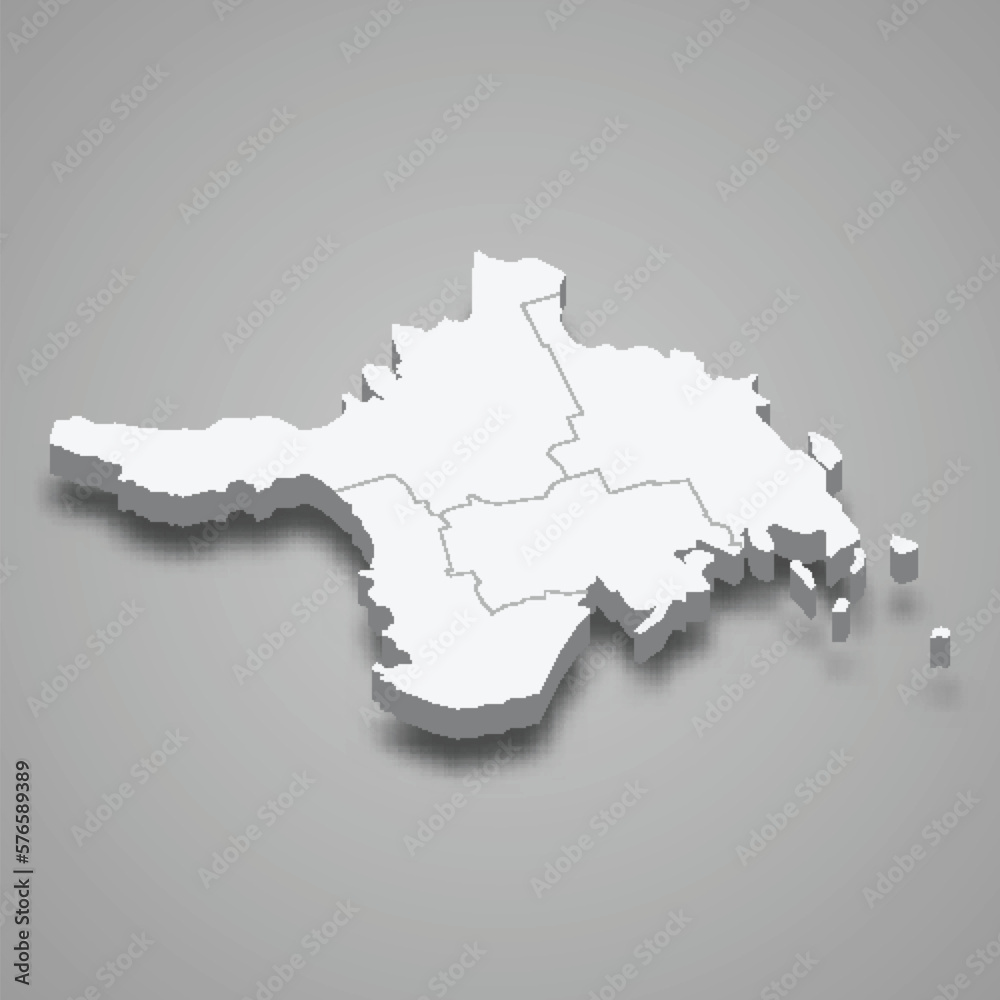 Fototapeta premium 3d isometric map of Hiiu county is a region of Estonia