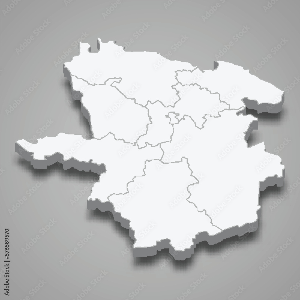 3d isometric map of Laane-Viru county is a region of Estonia
