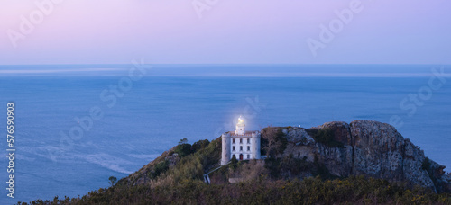 La Plata lighthouse on Mount Ulia by the Cantabrian Sea, Euskadi photo