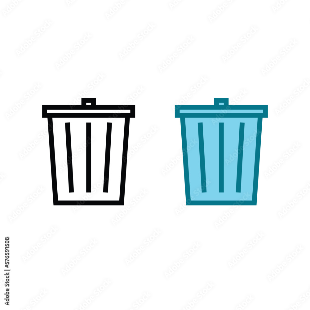 trash can logo icon illustration colorful and outline trash can logo icon illustration colorful and outline