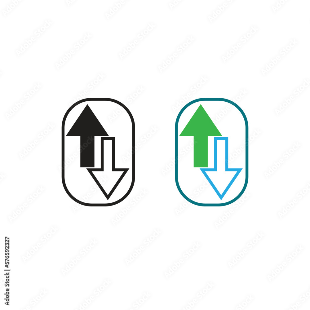 arrow transfer data illustration colorful and outline