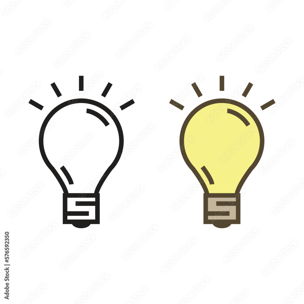 lightbulb logo icon illustration colorful and outline lightbulb logo icon illustration colorful and outline