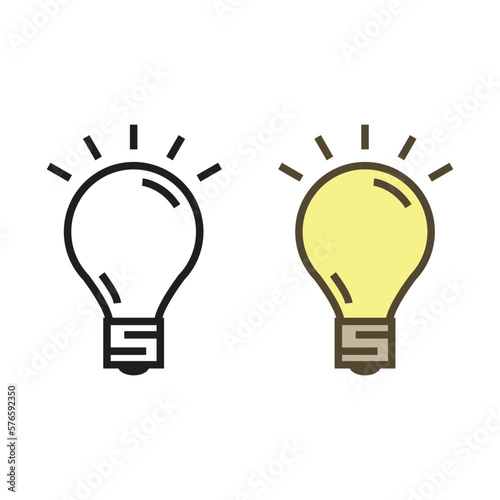 lightbulb logo icon illustration colorful and outline