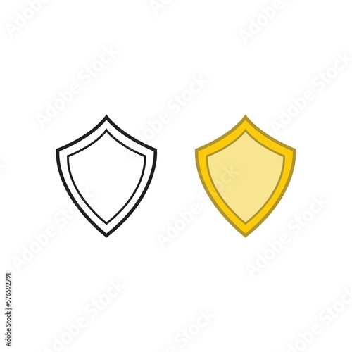 shield logo icon illustration colorful and outline