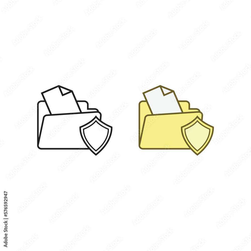 folder guard icon illustration colorful and outline folder guard icon illustration colorful and outline