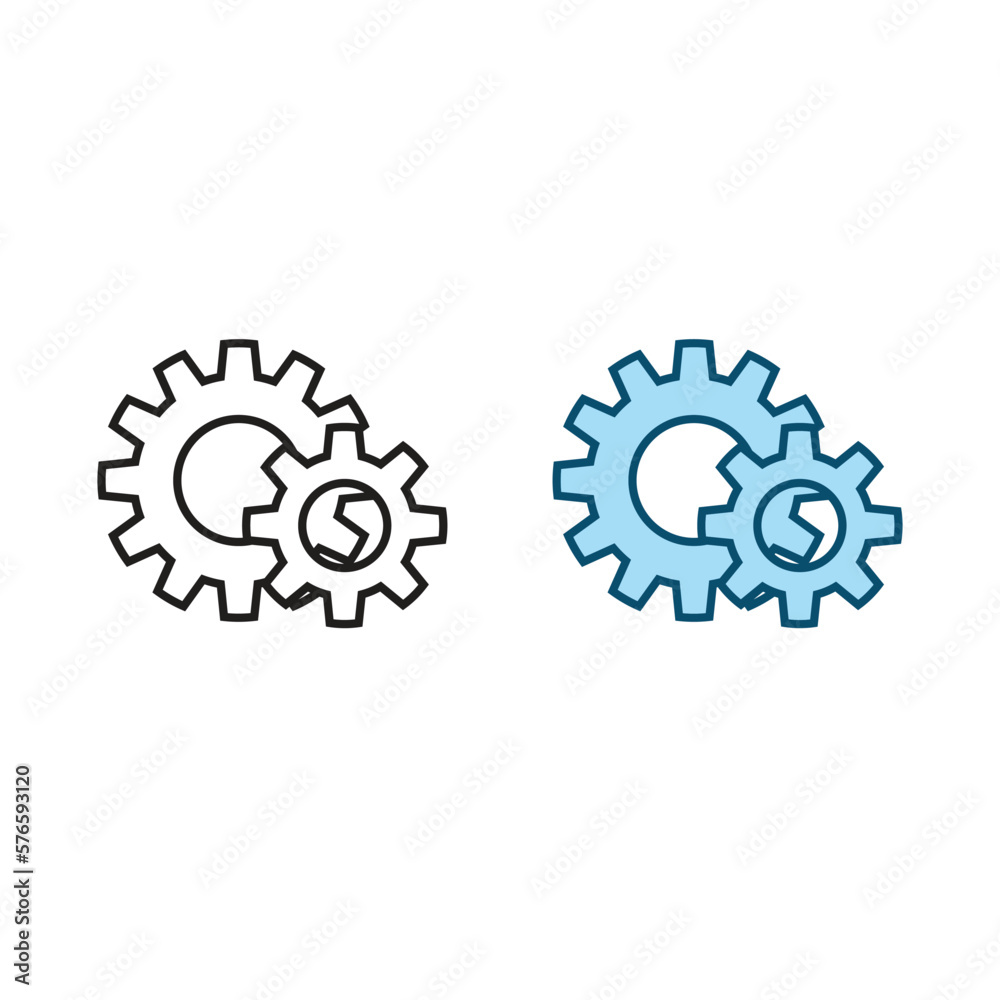 gear logo icon illustration colorful and outline gear logo icon illustration colorful and outline