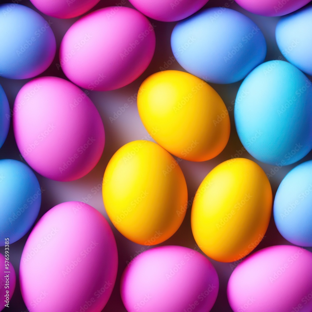 Easter eggs seamless background in pale colors, generative ai Easter eggs seamless background in pale colors, generative ai