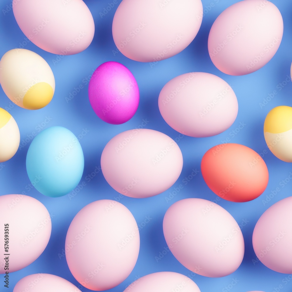 Easter eggs seamless background in pale colors, generative ai Easter eggs seamless background in pale colors, generative ai