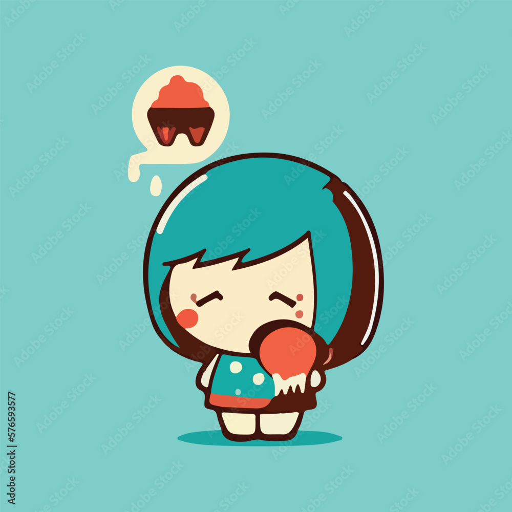 Kawaii girl cartoon style vector illustration Kawaii girl cartoon style vector illustration