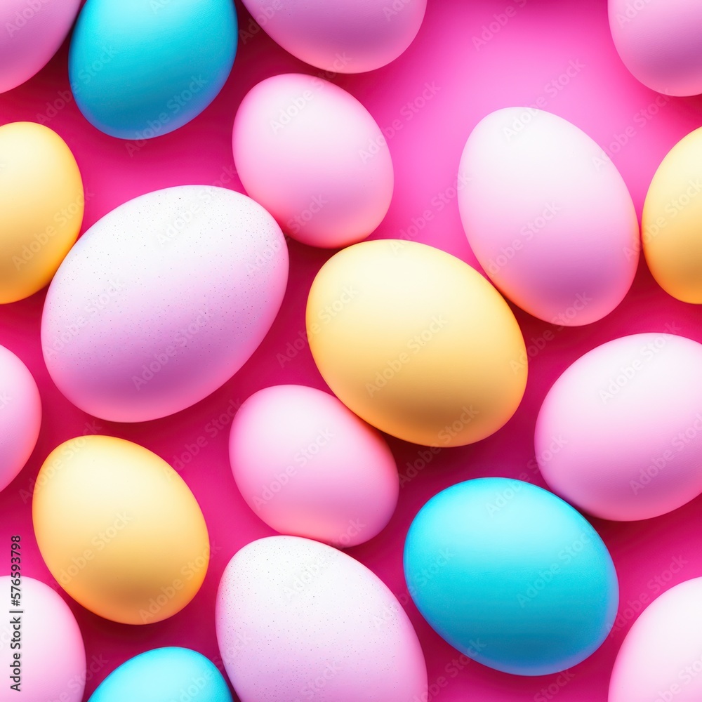 Easter eggs seamless background in pale colors, generative ai Easter eggs seamless background in pale colors, generative ai