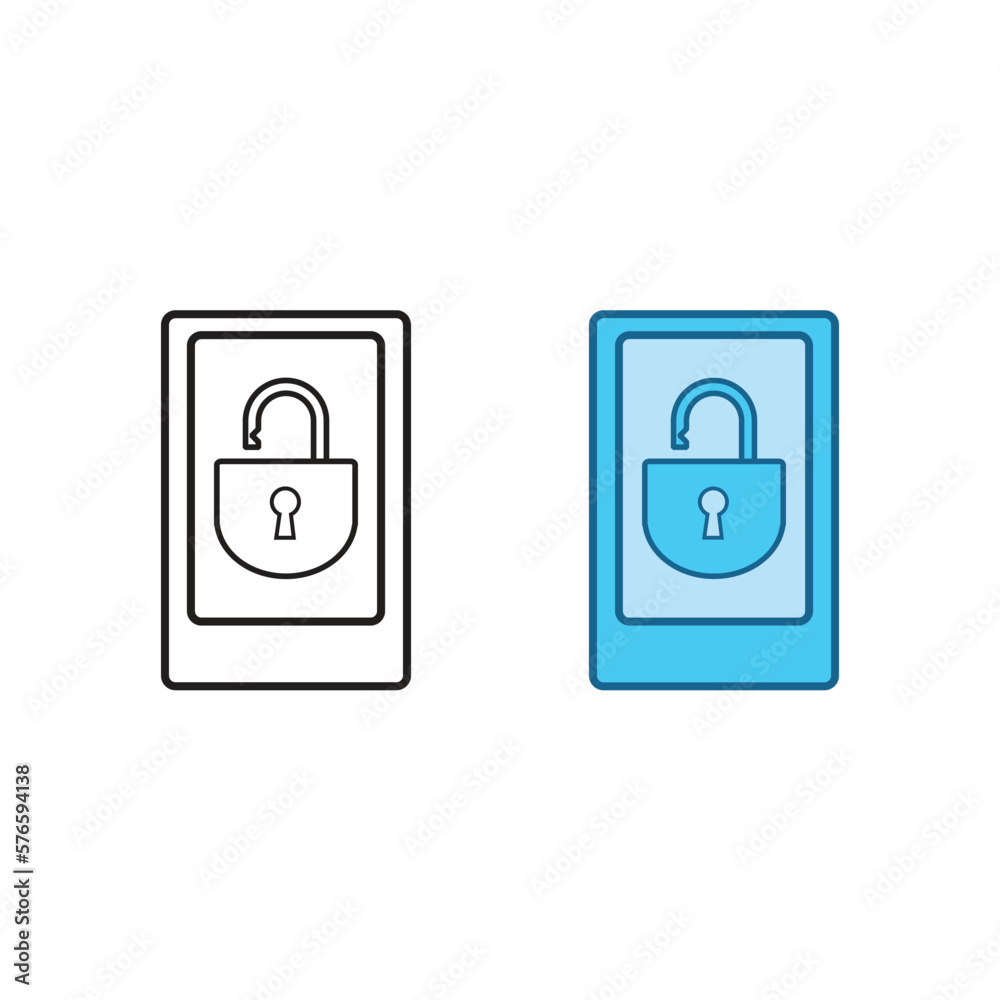 phone lock logo icon illustration colorful and outline phone lock logo icon illustration colorful and outline