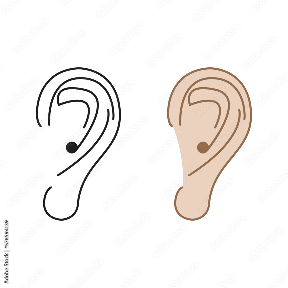 ears logo icon illustration colorful and outline ears logo icon illustration colorful and outline