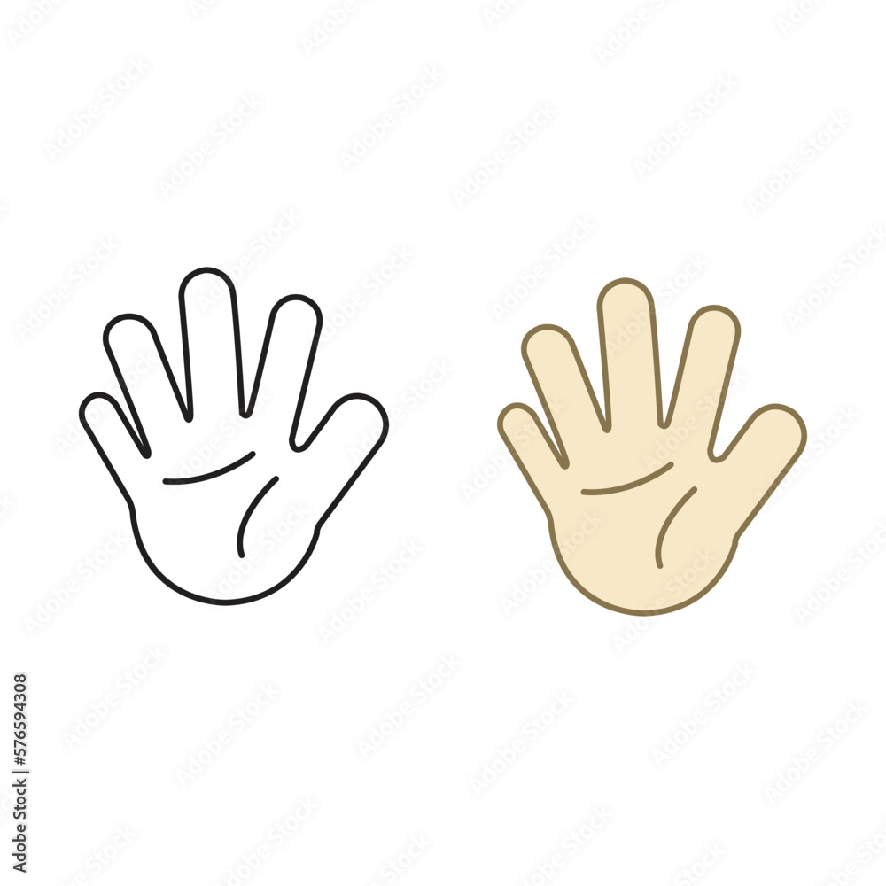 hand palm logo icon illustration colorful and outline hand palm logo icon illustration colorful and outline