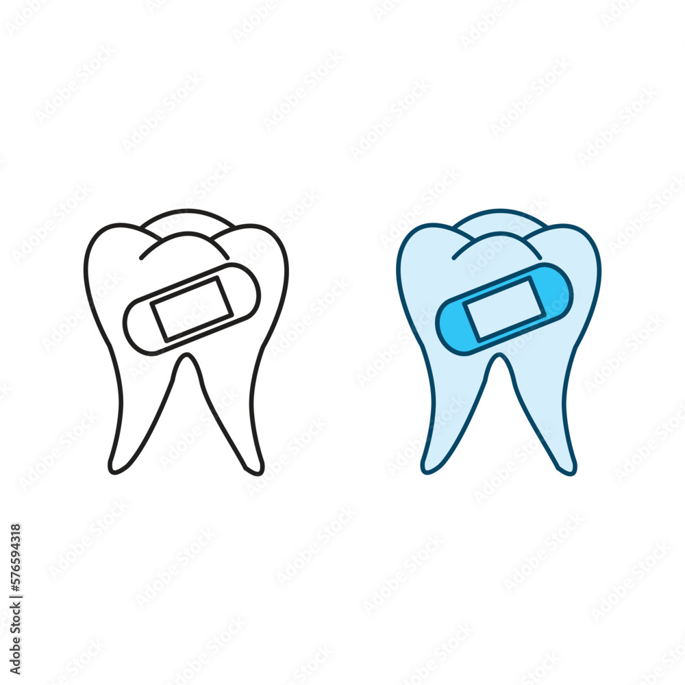 toothache logo icon illustration colorful and outline toothache logo icon illustration colorful and outline