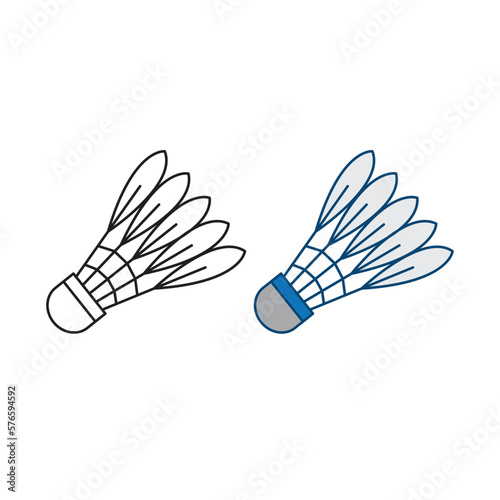 shuttlecock logo icon illustration colorful and outline