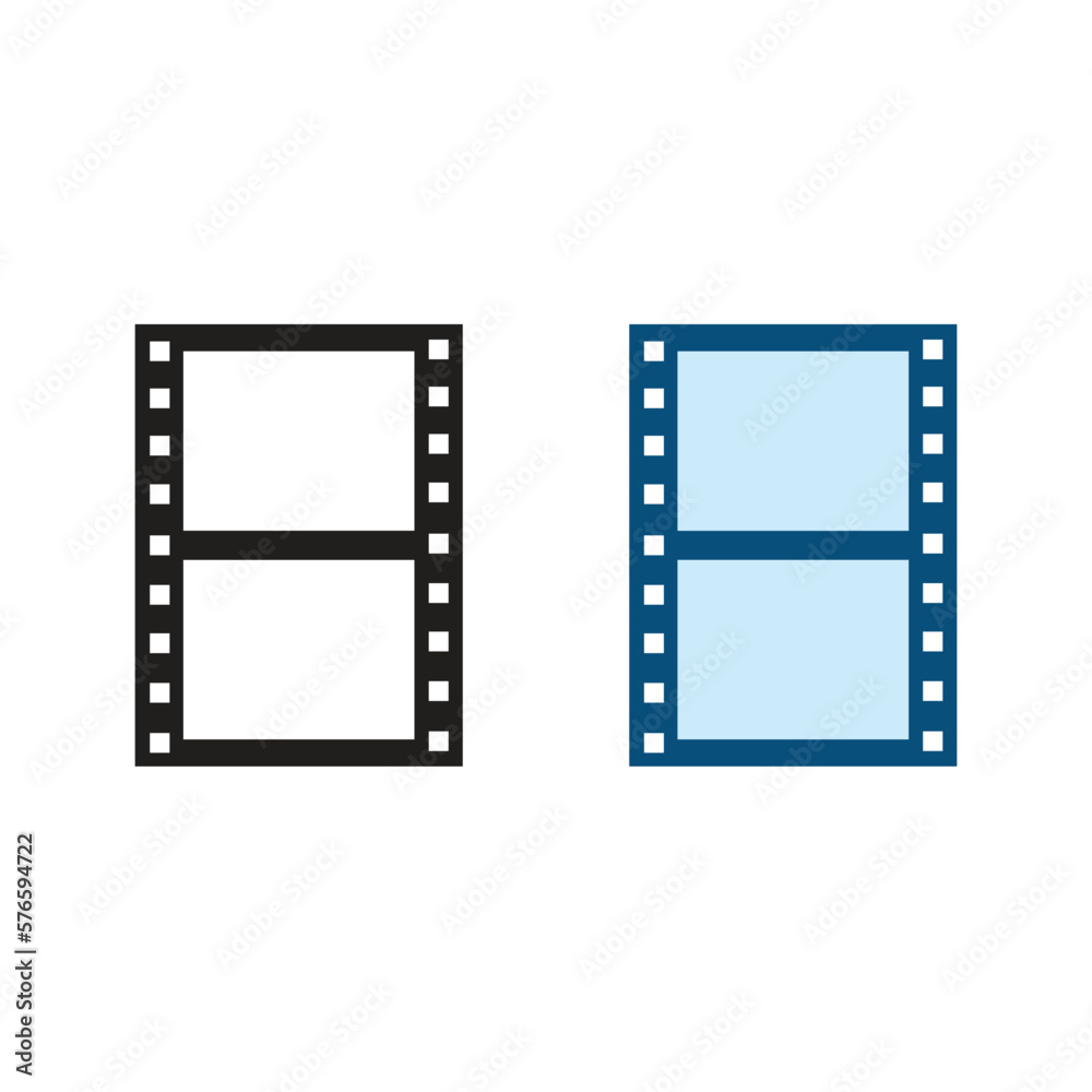film stripe logo icon illustration colorful and outline