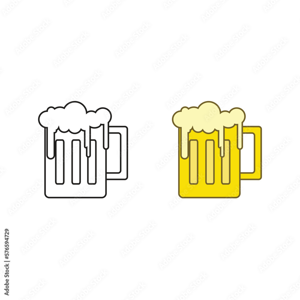 beer logo icon illustration colorful and outline beer logo icon illustration colorful and outline
