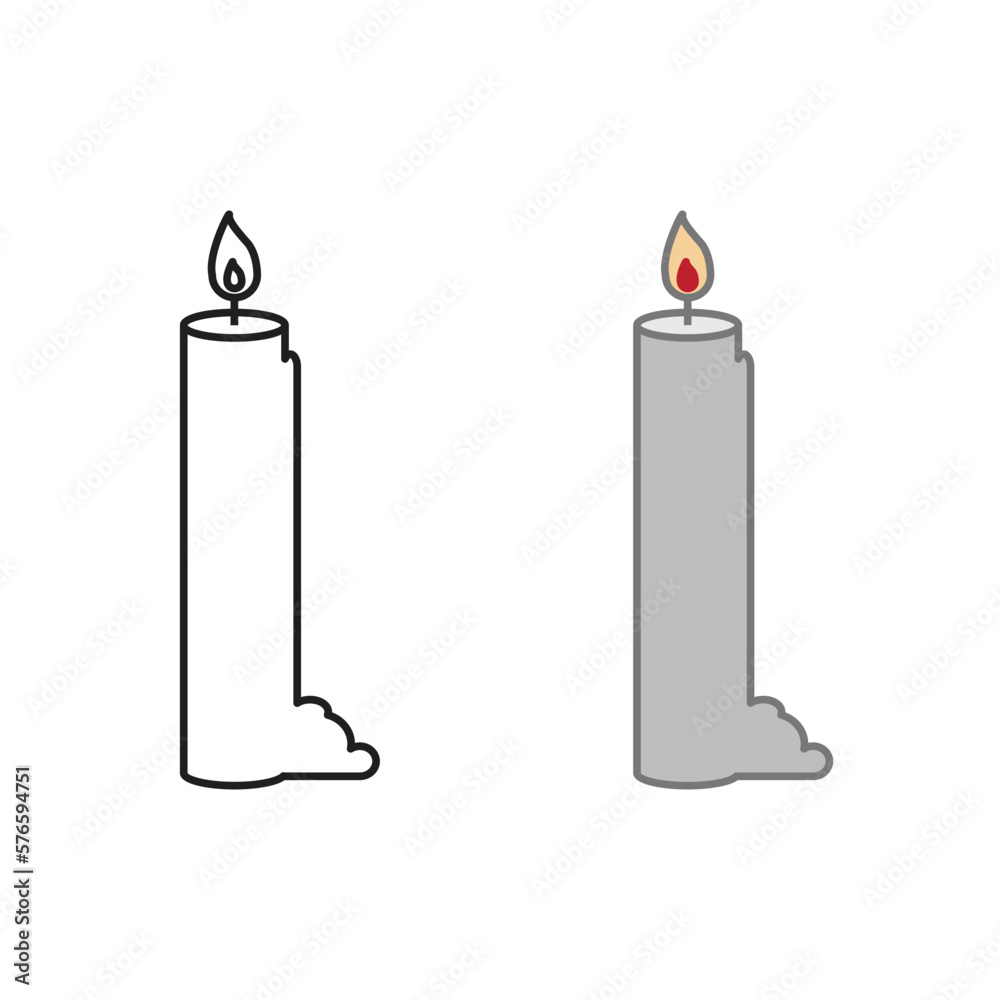 candle logo icon illustration colorful and outline candle logo icon illustration colorful and outline