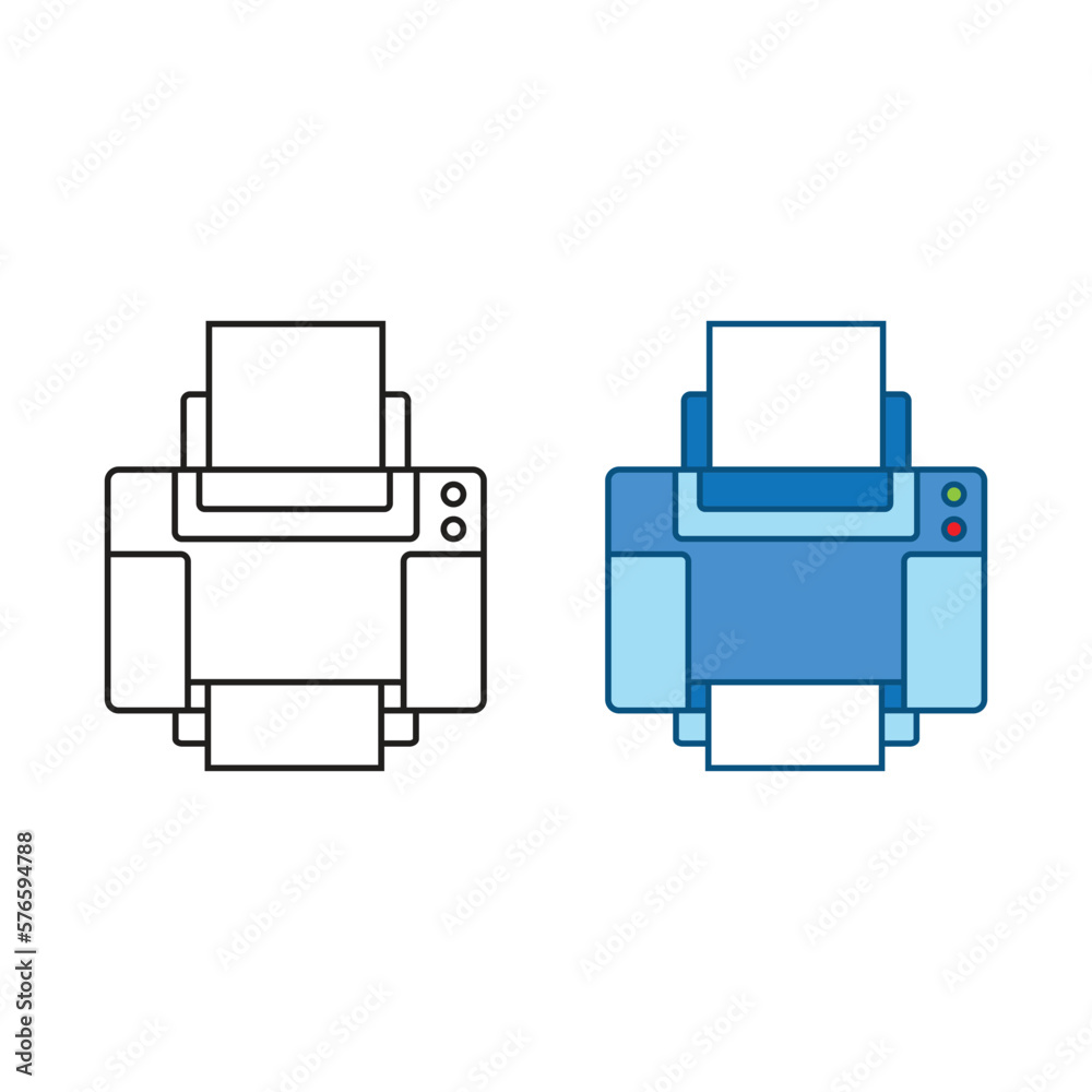 printer logo icon illustration colorful and outline printer logo icon illustration colorful and outline
