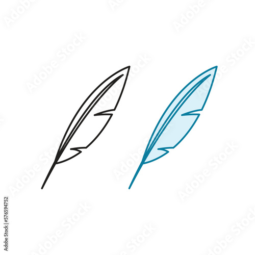 feather logo icon illustration colorful and outline