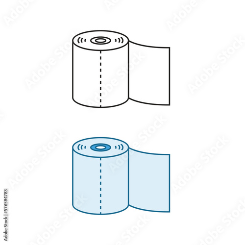 roll tissue logo icon illustration colorful and outline