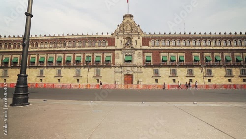  Zócalo (Plaza de la Constitucion) is the common name of the main square in central Mexico City with a giant mexican flag. Slow motion steadicam footage.