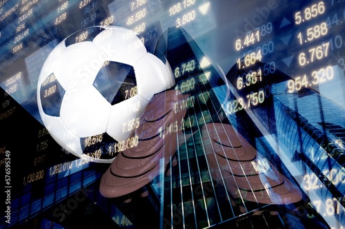 Fotografi Online analytics of football or soccer game ball