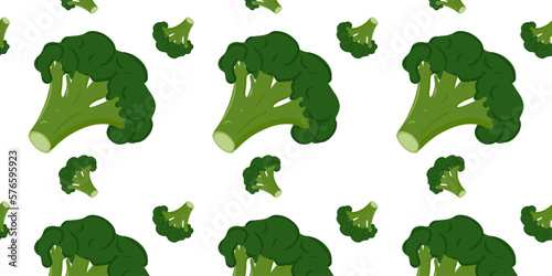 Seamless pattern with broccoli. Vector illustration