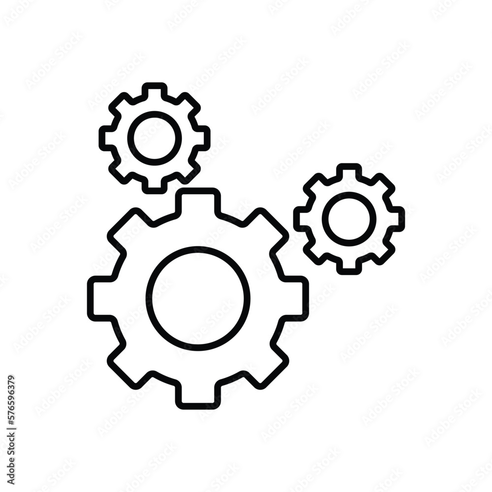 Gear icon illustration. icon related to tool. outline icon style. Simple vector design editable