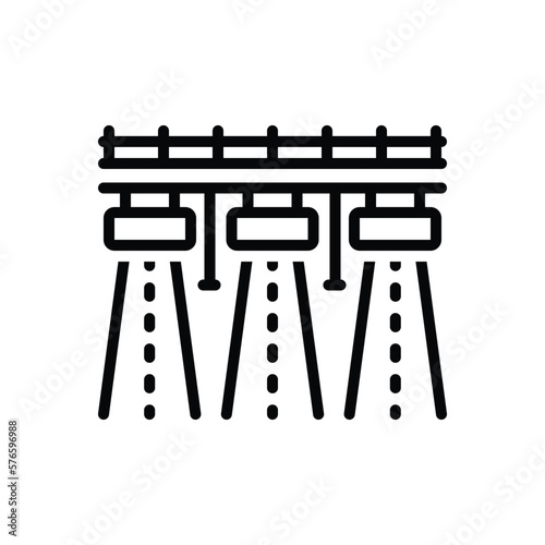 Black line icon for hwy highway