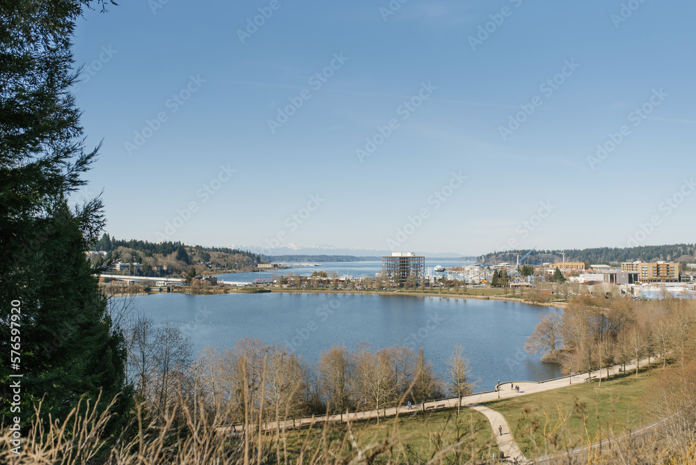 Landscape at the Puget Sound in Olympia, the Capital City of Washington