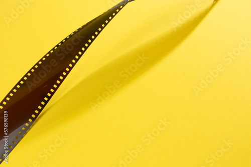 Film strip isolated on yellow background