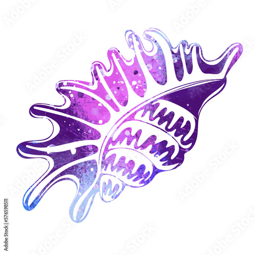 Seashell. Shellfish. Marine dweller. Concept of sea and ocean life. Watercolor vector illustration