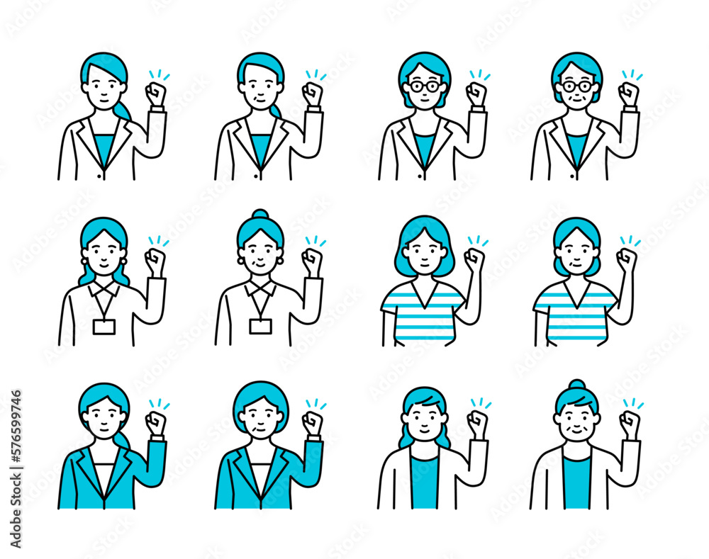 ビジネスウーマンのベクターセット03