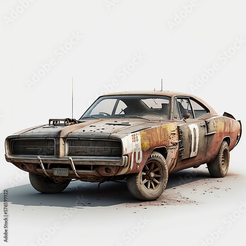 car on the road, white background
