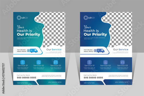 Medical flyer Clean and Minimal vector illustration design a4 template