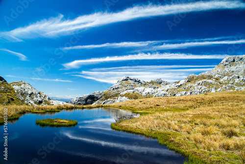 Clouds Sweep Over The Alpine Tarns Of Mount Owen, New Zealand
